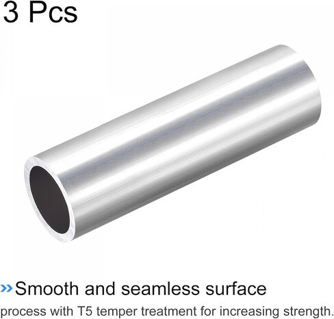 uxcell 6063 Aluminum Round Tube 20mm OD 10mm Inner Dia 100mm Length Pipe Tubing 3 Pcs in Saudi Arabia