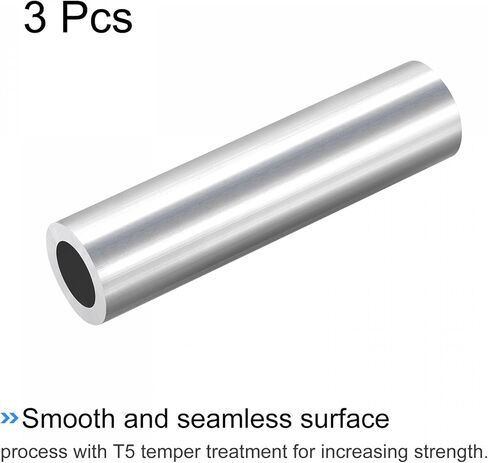 uxcell 6063 Aluminum Round Tube 20mm OD 10mm Inner Dia 100mm Length Pipe Tubing 3 Pcs in Saudi Arabia