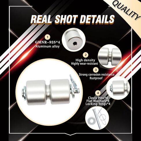 2 Pack Aluminum Alloy GL1 GMNR925 Trailer Tailgate Lift Assist Rollers Kit Replacement Rollers Parts Washer Pins Rings Apply to Trailer Tailgate, Easy Lift Gate etc Lift Assist -10 Year QA in Saudi Arabia