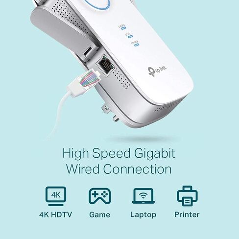 tp-link AC2600 موسع نطاق Wi-Fi ثنائي النطاق مع منفذ جيجابت إيثرنت، يمتد WiFi إلى المنزل الذكي وأجهزة Alexa، 4x4 MU-MIMO (RE650) (متجدد) in Saudi Arabia