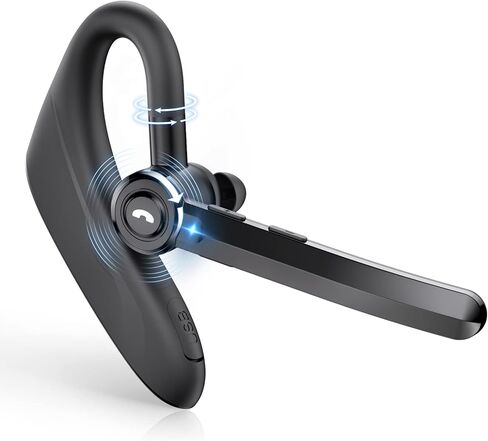 Dual-Mic AI Noise Cancelling Bluetooth Headset for Cell Phones, 30Hrs HD Talktime 10 Days Standby Wireless Bluetooth Earpiece IPX6 Waterproof Ultra-Light Wireless Headset Truckers/Office/Business in Kuwait