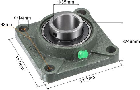uxcell UCF210 Flange Block Bearings 50mm Bore Cast Iron Bearing Unit Set Screw Lock in Saudi Arabia