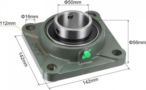 uxcell UCF210 Flange Block Bearings 50mm Bore Cast Iron Bearing Unit Set Screw Lock in Saudi Arabia
