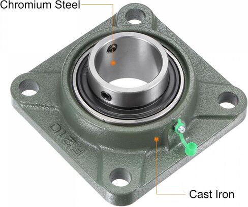 uxcell UCF210 Flange Block Bearings 50mm Bore Cast Iron Bearing Unit Set Screw Lock in Saudi Arabia