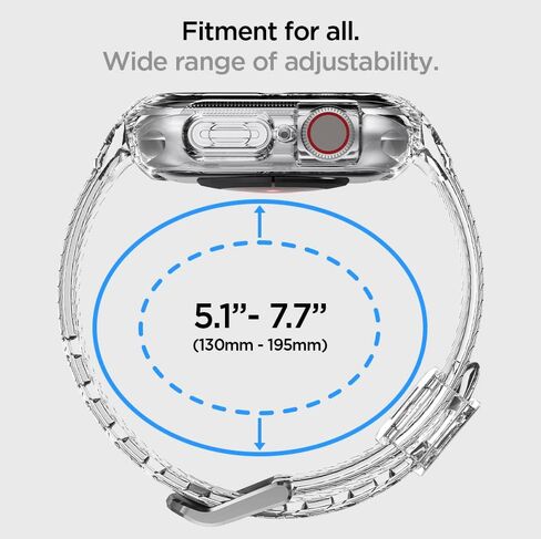 Spigen Liquid Crystal Pro Designed for Clear Apple Watch Band with Case Series SE2/6/SE/5/4 (40mm) - Crystal Clear in Saudi Arabia