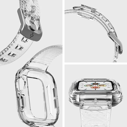 Spigen Liquid Crystal Pro Designed for Clear Apple Watch Band with Case Series SE2/6/SE/5/4 (40mm) - Crystal Clear in Saudi Arabia