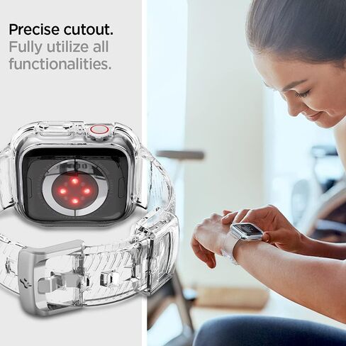 Spigen Liquid Crystal Pro Designed for Clear Apple Watch Band with Case Series SE2/6/SE/5/4 (40mm) - Crystal Clear in Saudi Arabia