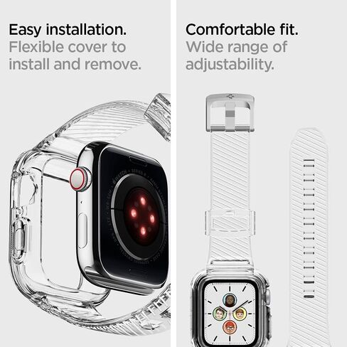Spigen Liquid Crystal Pro Designed for Clear Apple Watch Band with Case Series SE2/6/SE/5/4 (40mm) - Crystal Clear in Saudi Arabia