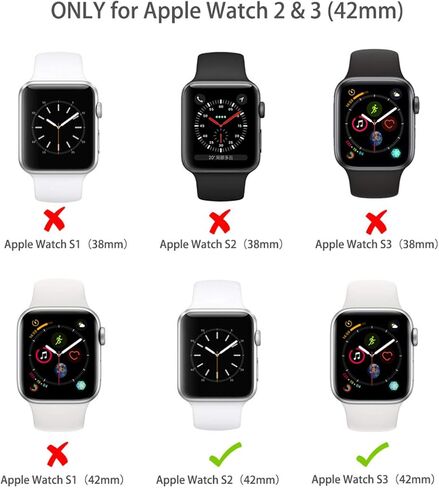 حافظة YOGRE Apple Watch 42mm Series 3 Series 2، حافظة مقاومة للماء وواقي شاشة مدمج مع حماية كاملة للجسم 360 درجة، غطاء مقاوم للغبار لـ iwatch 42mm Series 3 Series 2 in Kuwait