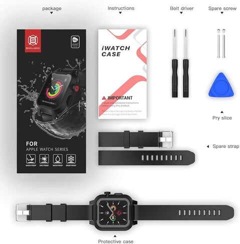 حافظة YOGRE Apple Watch 42mm Series 3 Series 2، حافظة مقاومة للماء وواقي شاشة مدمج مع حماية كاملة للجسم 360 درجة، غطاء مقاوم للغبار لـ iwatch 42mm Series 3 Series 2 in Kuwait