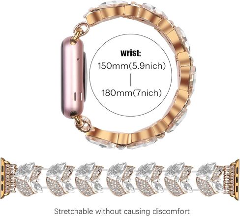 سوار VIQIV Bling Dressy مع حافظة متوافقة مع أساور ساعة Apple 38 مم 40 مم 41 مم 42 مم 44 مم 45 مم 49 مم للنساء، أساور ساعة ذكية قابلة للتمدد للنساء، حزام معصم معدني نحيف لطيف لـ iWatch Ultra 2/Ultra Series 9/8/7/6/5 /4/3/2/1/س in Kuwait