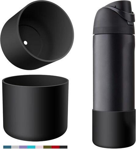 حذاء من السيليكون لزجاجة مياه Owala سعة 24 أونصة 32 أونصة 40 أونصة، قطعتان من الأكمام الواقية المضادة للانزلاق لزجاجات المياه FreeSip/Twist/Flip، خالية من BPA، آمنة للاستخدام في غسالة الأطباق، ملحقات الأكواب بغطاء ممتص للصدمات سفلي in Kuwait