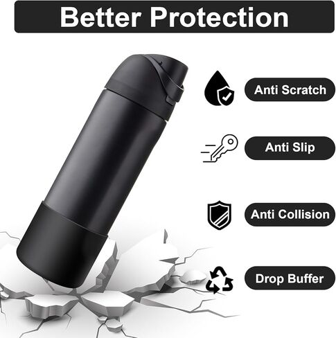 حذاء من السيليكون لزجاجة مياه Owala سعة 24 أونصة 32 أونصة 40 أونصة، قطعتان من الأكمام الواقية المضادة للانزلاق لزجاجات المياه FreeSip/Twist/Flip، خالية من BPA، آمنة للاستخدام في غسالة الأطباق، ملحقات الأكواب بغطاء ممتص للصدمات سفلي in Kuwait