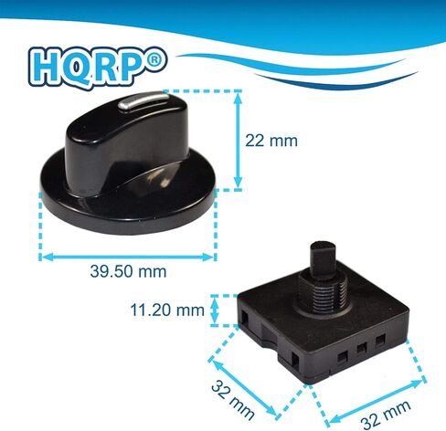 HQRP Heavy-Duty Rotary Switch 4-Position 3-Speed 120V-250V, 15A Fan Heater Speed Selector, UL Listed in Saudi Arabia