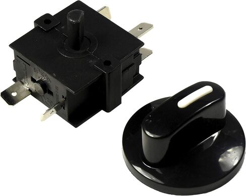 HQRP Heavy-Duty Rotary Switch 4-Position 3-Speed 120V-250V, 15A Fan Heater Speed Selector, UL Listed in Saudi Arabia