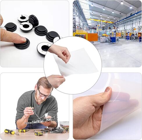 ورقة سيليكون لاصقة مقاس 10 × 10 بوصة من بينكريت، لوحة من مطاط السيليكون الناعم الأبيض لمواد الحشوات DIY، الدعم، التسوية، الختم، المصدات، التآكل، الأرضيات in Kuwait