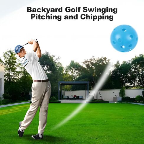 THIODOON Practice Golf Balls Limited Flight Golf Balls 40mm Hollow Plastic Golf Training Balls Colored Airflow Golf Balls for Swing Practice Driving Range Home Use Indoor 12 Pack in Saudi Arabia