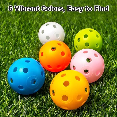 THIODOON Practice Golf Balls Limited Flight Golf Balls 40mm Hollow Plastic Golf Training Balls Colored Airflow Golf Balls for Swing Practice Driving Range Home Use Indoor 12 Pack in Saudi Arabia