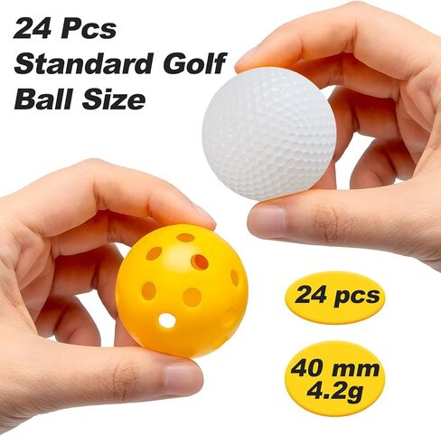THIODOON Practice Golf Balls Limited Flight Golf Balls 40mm Hollow Plastic Golf Training Balls Colored Airflow Golf Balls for Swing Practice Driving Range Home Use Indoor 12 Pack in Saudi Arabia
