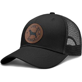 Dog Leather Patch Trucker Hat Gift - Adjustable Baseball Caps Men Women Meshback Caps, Plastics Snapback Trucker Hats in Saudi Arabia