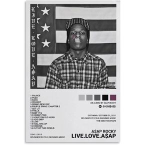 ASAP Rocky Live. Love. ASAP Music Album Cover Canvas Poster Bedroom Decor Landscape Office Room Decor Gift 12x18inch(30x45cm) in Saudi Arabia