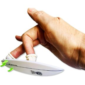 مزلقات الأصابع: لوح ركوب الأمواج الصغير الممتاز لمتصفحي الأمواج - لوح قصير أبيض مع زعانف ثلاثية برتقالية للوحة الأصابع لركوب الأمواج، ديكور الشاطئ، إكسسوار ركوب الأمواج The Champ in Kuwait