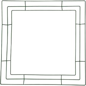 Luxshiny سلك مربع إكليل إطار معدني شكل إطار سلكي DIY إكليل زهور طوق إطار سلكي ديكورات يوم القديس باتريك لترتيبات الزهور DIY Craft، 25.00X25.00X0.30 سم، أخضر in Kuwait