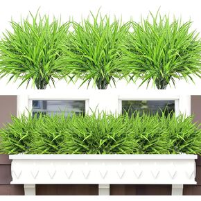 16Pcs Artificial Plants Outdoor Faux Plastic Grass UV Resistant Fall Decoration Fake Greenery Stems Bushes for Planters Home Garden Pathway Window Box Front Porch Thanksgiving Decor(Purple) in Saudi Arabia
