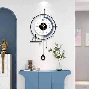 Wall Clock - 25 inch Large Wall Clocks for Living Room,Modern Farmhouse Home Decor,Metal Frame Silent Non Ticking Wall Clocks,Pendulum Wall Clock Battery Operated,House DecorBedroom,Kitchen Wall Art in Saudi Arabia