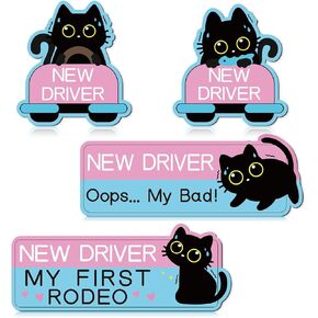 Sloth New Driver Car Magnets - Cosmisun 4 Pcs Cartoon Student Driver Sticker Magnet for Car Cute Animal Reflective Magnetic Bumper Stickers Decal Keep Distance Safety Sign for Teens Driver Learner in Kuwait