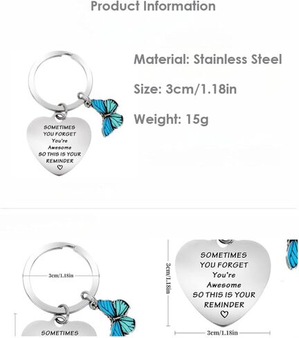 1PC Lovely Heart Keychian – Inspirational Gift for Son, Daughter, Friends – Cute Charm for Women & Men – Birthday & Holiday Accessory - BLUE in Saudi Arabia
