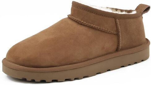 Women's Ankle Boots, Genuine Sheepskin Suede & Wool, Slip-On Winter Booties with Lightweight Sole, Easy Pull-On Design in Saudi Arabia
