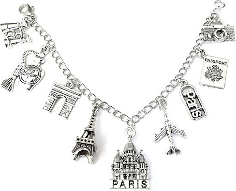 Paris Charm Bracelet or Necklace, French Gift for Traveler in Saudi Arabia