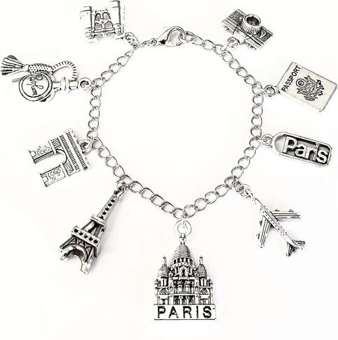 Paris Charm Bracelet or Necklace, French Gift for Traveler in Saudi Arabia