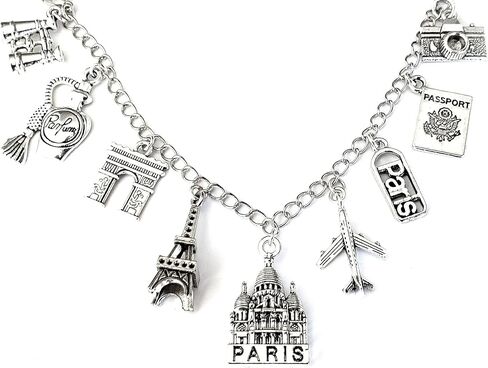 Paris Charm Bracelet or Necklace, French Gift for Traveler in Saudi Arabia