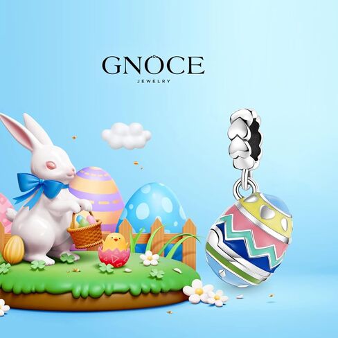 GNOCE Easter Egg Pendant Charms Openable with Heart Dangle Beads Charm 925 Sterling Silver Colorful Enamels Fit Bracelet/Necklace For Women Mother's Day Gift (style-1) in Saudi Arabia