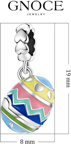 GNOCE Easter Egg Pendant Charms Openable with Heart Dangle Beads Charm 925 Sterling Silver Colorful Enamels Fit Bracelet/Necklace For Women Mother's Day Gift (style-1) in Saudi Arabia
