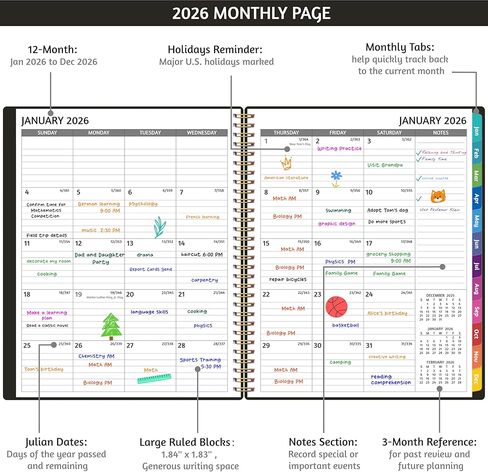 Appointment Book 2025 - Appointment Planner with Weekly ＆ Monthly Spread, January - December, 8.5’’ x 10.5’’, Large, 15 Minute Increments, 2025 Daily Planner with Pockets, Tabs, Flexible Soft Cover in Kuwait