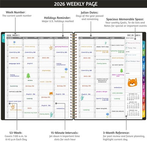 Appointment Book 2025 - Appointment Planner with Weekly ＆ Monthly Spread, January - December, 8.5’’ x 10.5’’, Large, 15 Minute Increments, 2025 Daily Planner with Pockets, Tabs, Flexible Soft Cover in Kuwait