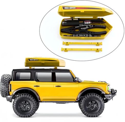 صندوق رف أمتعة السقف البلاستيكي RC، ترقية هيكل السيارة لـ 1/10 أو 1/12 نسبة Traxxas TRX4 TRX6 Axial SCX10 90046 G63 VP VS4 RC Crawler (أسود) in Kuwait