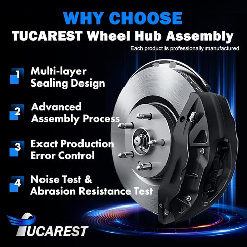 TUCAREST 515108 + 515109 (لتعليق RWD w/Z71 فقط) محمل العجلة الأمامية ومجموعة المحور المتوافقة مع 2004-2008 Chevy Colorado، 04-08 G-M-C Canyon [6-Stud Hub W/ABS] in Saudi Arabia