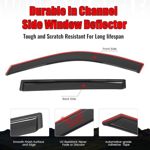 IKON MOTORSPORTS in Channel Window Visors Compatible with 2021-2025 Jeep Grand Cherokee L, Slim Style Acrylic Smoke Rain Guards, Side Window Wind Deflectors 4PCS in Saudi Arabia