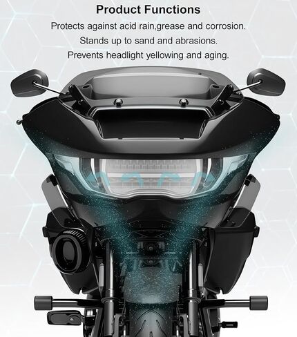 غطاء المصباح الأمامي لحماية المصابيح الأمامية متوافق مع Harley CVO Road Glide FLTRXSE 2023-2025 & Road Glide/ST 2024-2025 (أسود) in Kuwait