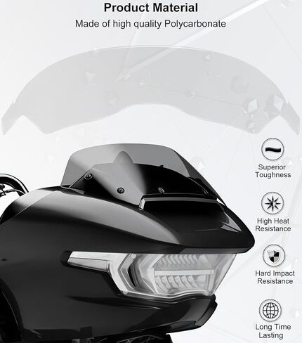 غطاء المصباح الأمامي لحماية المصابيح الأمامية متوافق مع Harley CVO Road Glide FLTRXSE 2023-2025 & Road Glide/ST 2024-2025 (أسود) in Kuwait