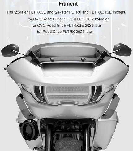 غطاء المصباح الأمامي لحماية المصابيح الأمامية متوافق مع Harley CVO Road Glide FLTRXSE 2023-2025 & Road Glide/ST 2024-2025 (أسود) in Kuwait