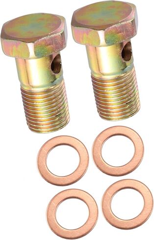 2 Set Banjo Bolt Brake Fitting Adapter Kit M16x1.5 Brake Line Thread Single Banjo Bolt with 16mm Washers Auto Replacement Parts in Saudi Arabia
