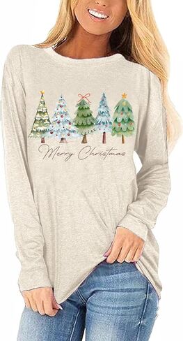 Long Sleeve Shirts for Women Graphic Casual Tops Fall Fashion Clothes Workout Tees Flower Printed Winter Outfits 2025 in Kuwait