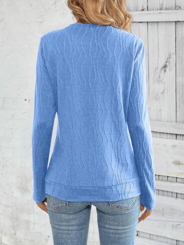 Samefar Womens Long Sleeve T Shirts Crewneck Fall Fashion 2025 Basic Business Casual Tops Tunics Clothing in Kuwait