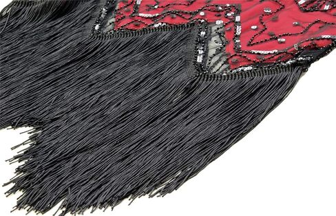1920s Art Deco Fringed Sequin Dress 20s Flapper Gatsby Costume Dress W/ 20s Accessories Set in Kuwait