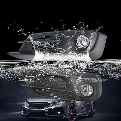 Left and Right Fog Lights Assembly Replacement for Civic 2-Door/4-Door 2016-2018 Clear Lens 33900-TBA-A01 33950-TBA-A01 in Saudi Arabia